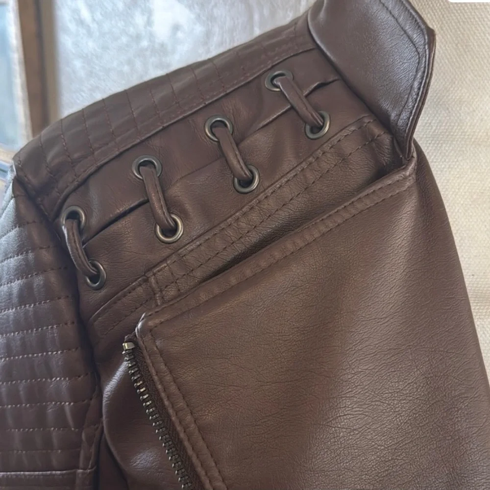 Brown Leather Jacket - Picture 4 of 4